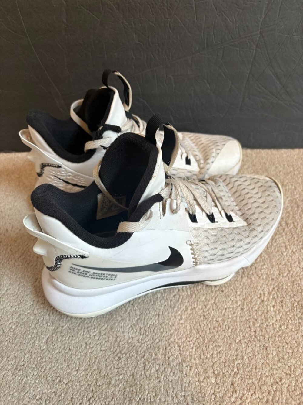 Nike Lebron Witness Men's Basketball Shoes Size 9 White Black CQ9380-101